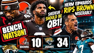 BENCH Watson! Shedeur should be QB1! - Herm Edwards RIPs Brown miserably collected Jaguars 34-10 Guide