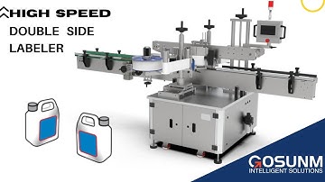 Automatic sticker labeler labeling machine for flat bottle two sides labeling, bottle labeling