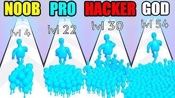 NOOB vs PRO vs HACKER vs GOD in Strong Crowd