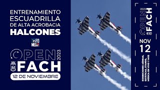 Entrenamiento Escuadrilla Halcones FACH incluye comunicaciones de pilotos, Base Aérea El Bosque.