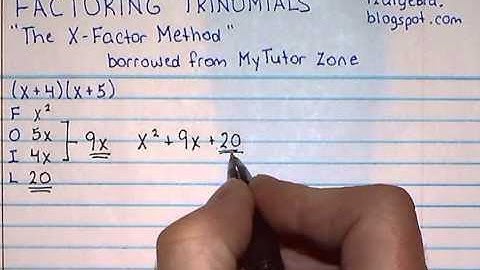 Factoring Trinomials -- X Factor Method -- Ex 1