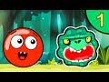 Несносный КРАСНЫЙ ШАР против монстров #1. Зелёные джунгли. Мультик ИГРА Red Ball на Игрули TV