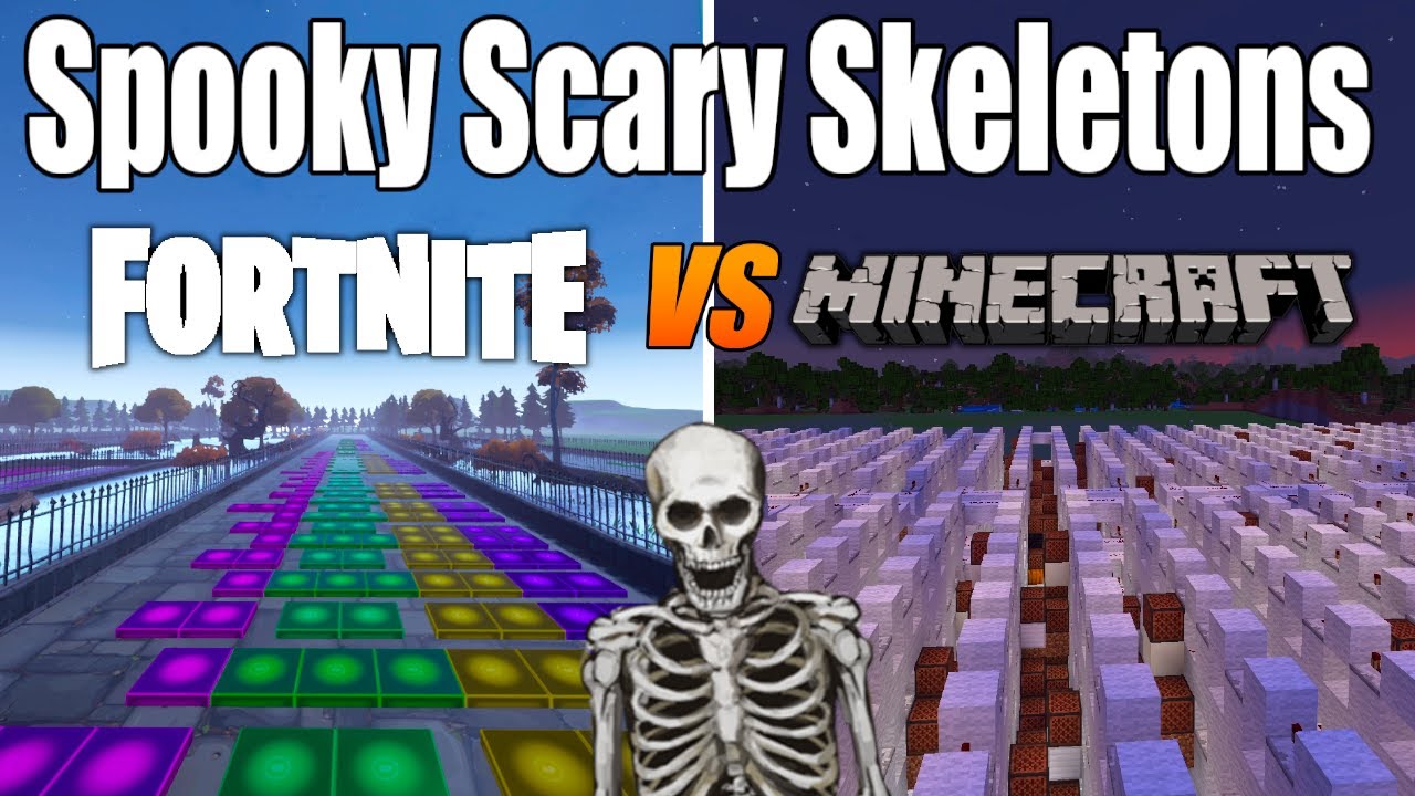 Spooky Scary Skeletons Fortnite Vs Minecraft Code In Description Youtube - spooky scary skeletons roblox code hack roblox login