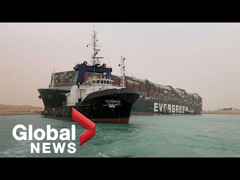 Massive cargo ship stuck in Suez Canal continues to harm global shipping