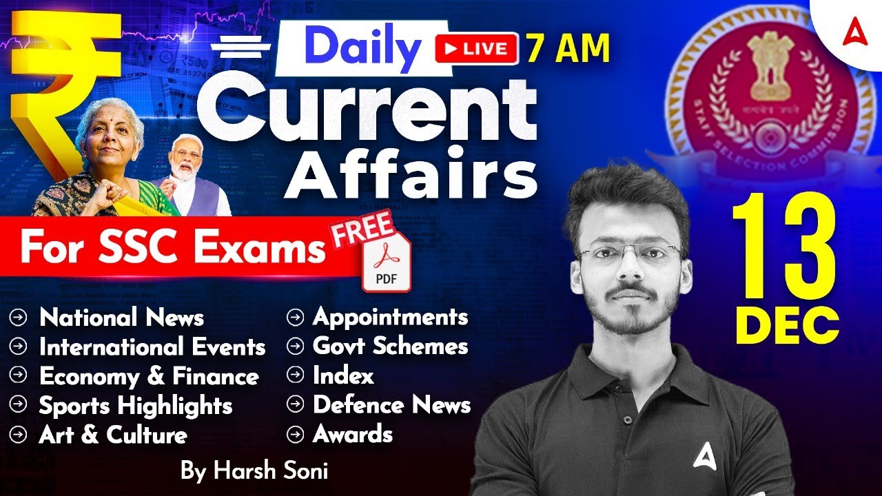 13 Dec Current Affairs 2024 | SSC CGL 2025 Current Affairs | Daily ...