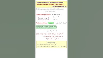 Higher-order ODE: Method of Undetermined Coefficients Worked Example 5 #nonhomogeneous