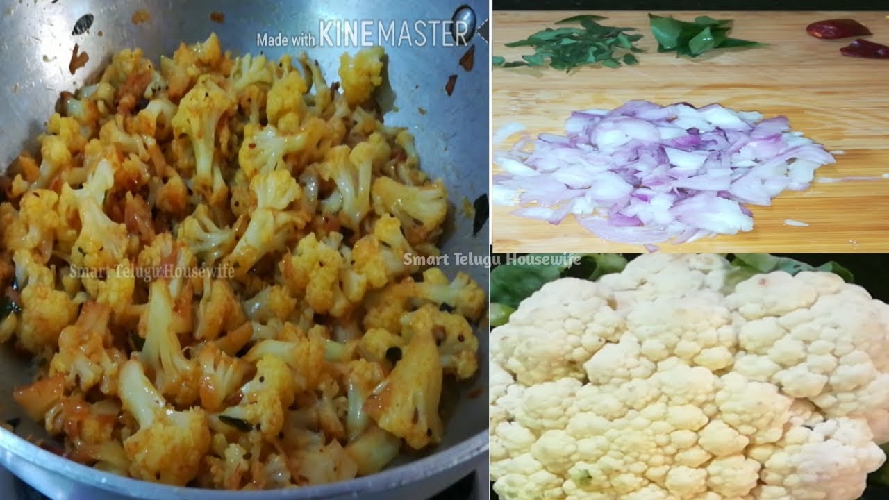 How to prepare Cauliflower curry in telugu Indianmom afternoon routine
