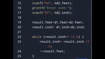 C Program to Add Two Distances (inch-feet system) using Structures⚡#education #cprogramming #shorts