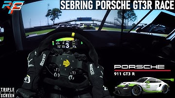 rFactor 2 - Porsche 911 GT3 R Cup @ Sebring [Triple Screen Setup + Full Motion Rig Onboard]