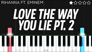 Rihanna ft. Eminem - Love The Way You Lie Part 2 | EASY Piano Tutorial Resimi