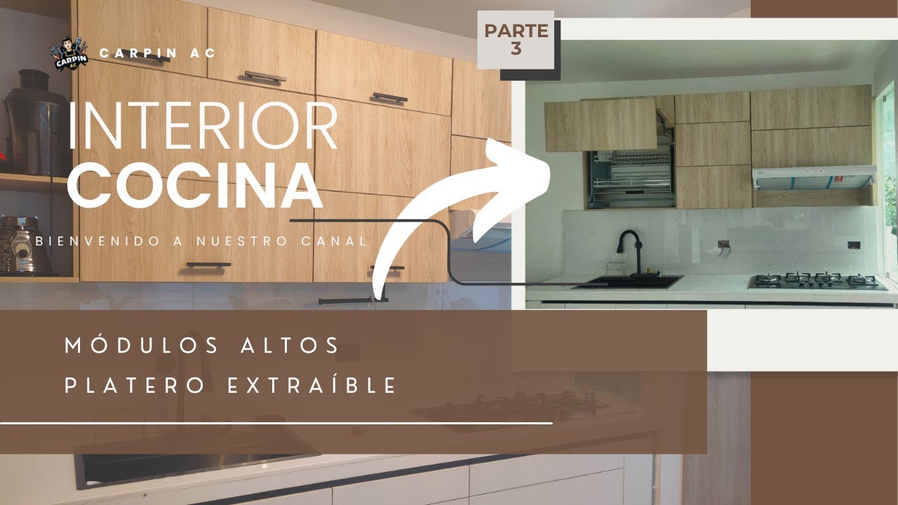 Módulos Altos de Cocina (PLATERO EXTRAÍBLE) Melamina RH – Proyecto Paso a Paso (Parte 3)