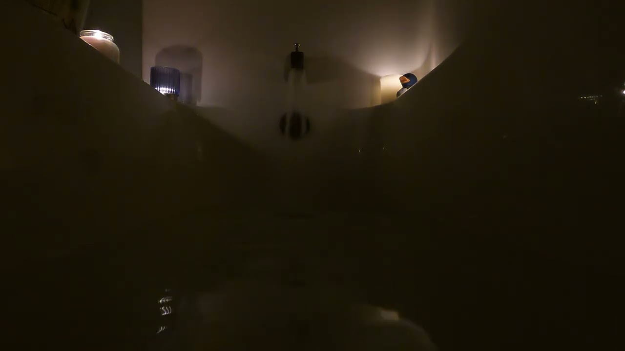 10 Hours Bathtub Filling ASMR - Inside tub,  Dim Candle Light - White Noise for Sleep