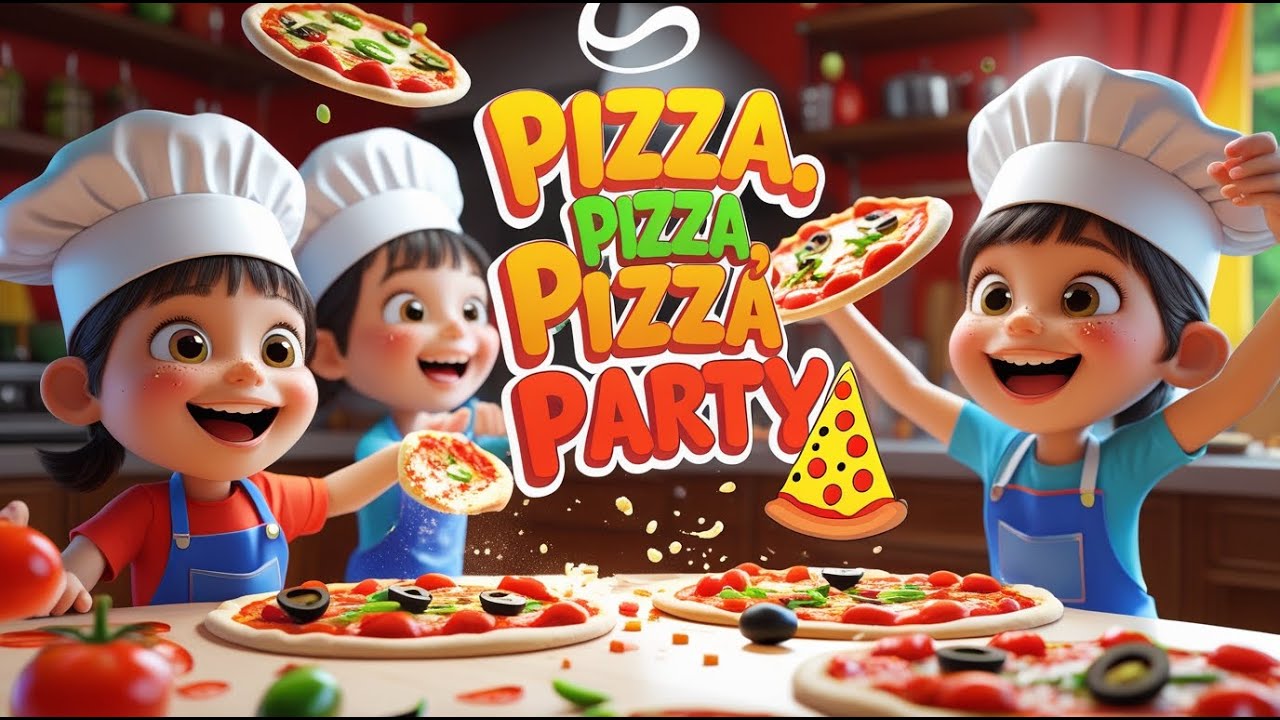 Pizza, Pizza, Pizza Party! 🍕 | Fun Kids Song & Rhyme | Sing-Along Food Song for Children