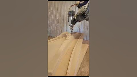 Milling MDF by KUKA robot KR240 with rotating table.