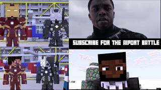 Captain America Civil War final battle Minecraft Side by Side comparation
