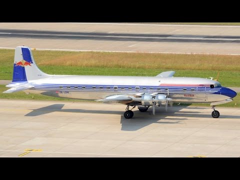 (WONDERFUL AIRPLANE) The Flying Bulls Douglas DC-6 taxiing and take off at ZRH (Live ATC)