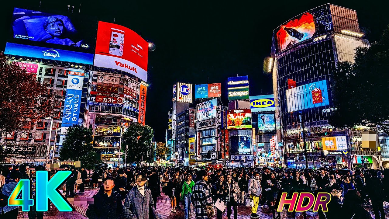 Tokyo Night Walk: Gaiemmae to Shibuya Crossing, a frame from the walk