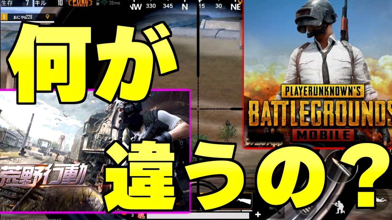 チンパンジーでも分かる荒野行動とモバイル版pubgの決定的な違いを完全解説 Youtube