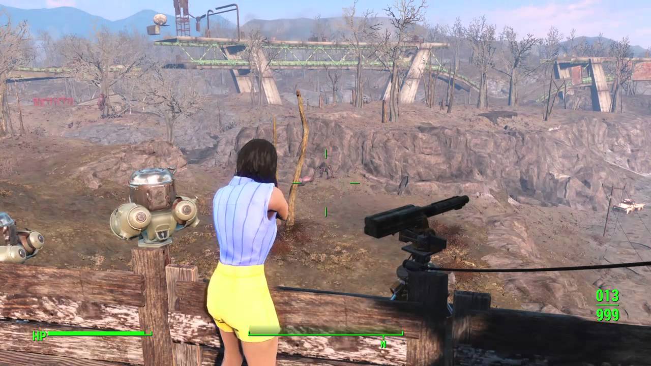 Fallout 4 (PS4) - Deathclaw Matriarch vs Coastal Cottage Settlement Defense Turrets