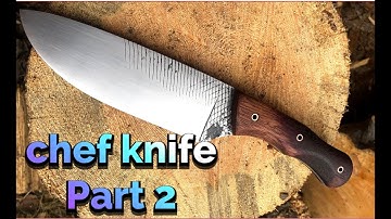 Finishing up a chefs knife, farriers rasp.  - knife making for beginners.