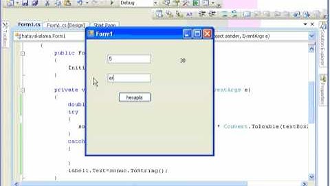 C# hata yakalama Try Catch