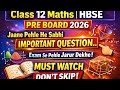 HBSE Class 12 Maths Pre Board  2026 | Most Important Questions | Class 12 Maths |HBSE board|