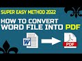 How to convert word to Pdf | BEST METHOD 2022 | How to convert files in Pdf