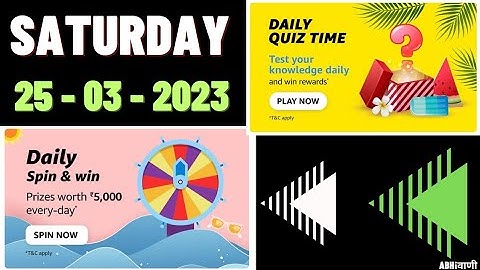 Amazon Today Quiz Answers || Amazon Daily Quiz Answers Today 25 March 2023 Saturday | Amazon Pay Bal