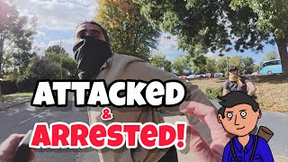 SATISFYING KARMA FOR RACIST AUDITOR!!  GETS SWARMED AND ARRESTED! 