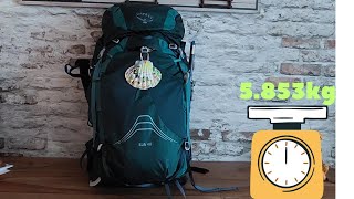 Je déballe mon sac à dos pour Compostelle à 5,853kg. Le poids ne doit pas devenir obsessionnel !!!