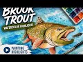 Brook Trout Drawing Ink & Watercolor