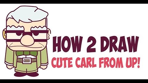 How to Draw Carl from Up Cute Easy - Drawing Old Man from Pixar
