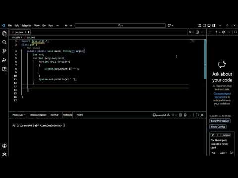 The half pyramid pattern solution with java @mdsaif_2.0