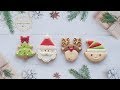 How to make CHRISTMAS MINI COOKIES - Learn to make Santa, Elf, Rudolf and Christmas Tree cookies