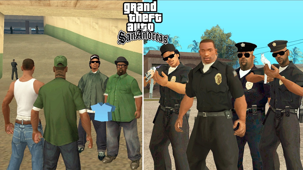 What Happens if CJ, Ryder, Big Smoke and Sweet Join The Police in GTA SAN ANDREAS?
