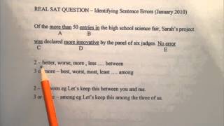 SAT Writing - Identifying Sentence Errors 14 (more most) - Real SAT Test 2010