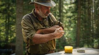 Making Comfrey Salve and Spruce Tip Salve and Herbal Tea with Bear Grease and Beeswax