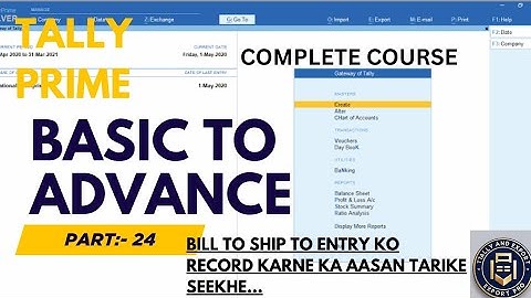 How To Make Or Create Bill To Ship To Invoice In Tally Prime/Bill To Ship To Invoice In Tally 