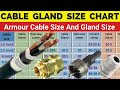 Armour Cable Gland Size Chart | Cable Gland Parts Name | Cable Gland Size Chart | Armour Cable Gland