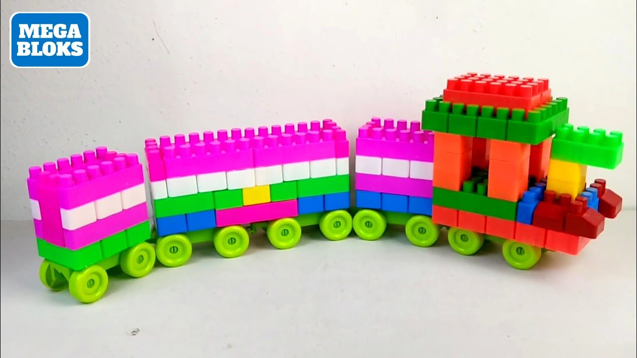 TUTORIAL How to Make a Train from Lego Mega Blocks | ASMR BUILD CRAFT ...