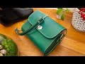 Making a fully lined lady's handbag / clutch bag in vegtan leather - full build