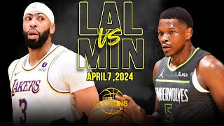 Los Angeles Lakers Vs Minnesota Timberwolves Full Game Highlights April 7 2024 Freedawkins