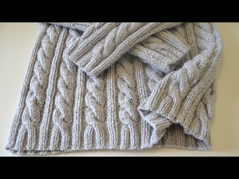 Мужской свитер крупной вязкой спицами