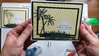 #71 VIDEO Double Layering with Rays of Light & Paradise Palms card tutorial with pictures and video