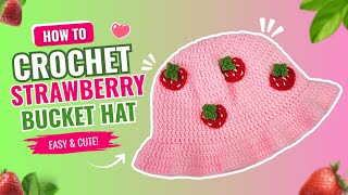 🍓 How to Crochet a Strawberry Bucket Hat | Easy Step-by-Step Tutorial