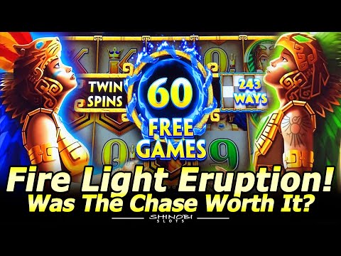 60 Free Games Triggered! Was It Worth Chasing? NEW Fire Light Eruption Slot in Las Vegas!