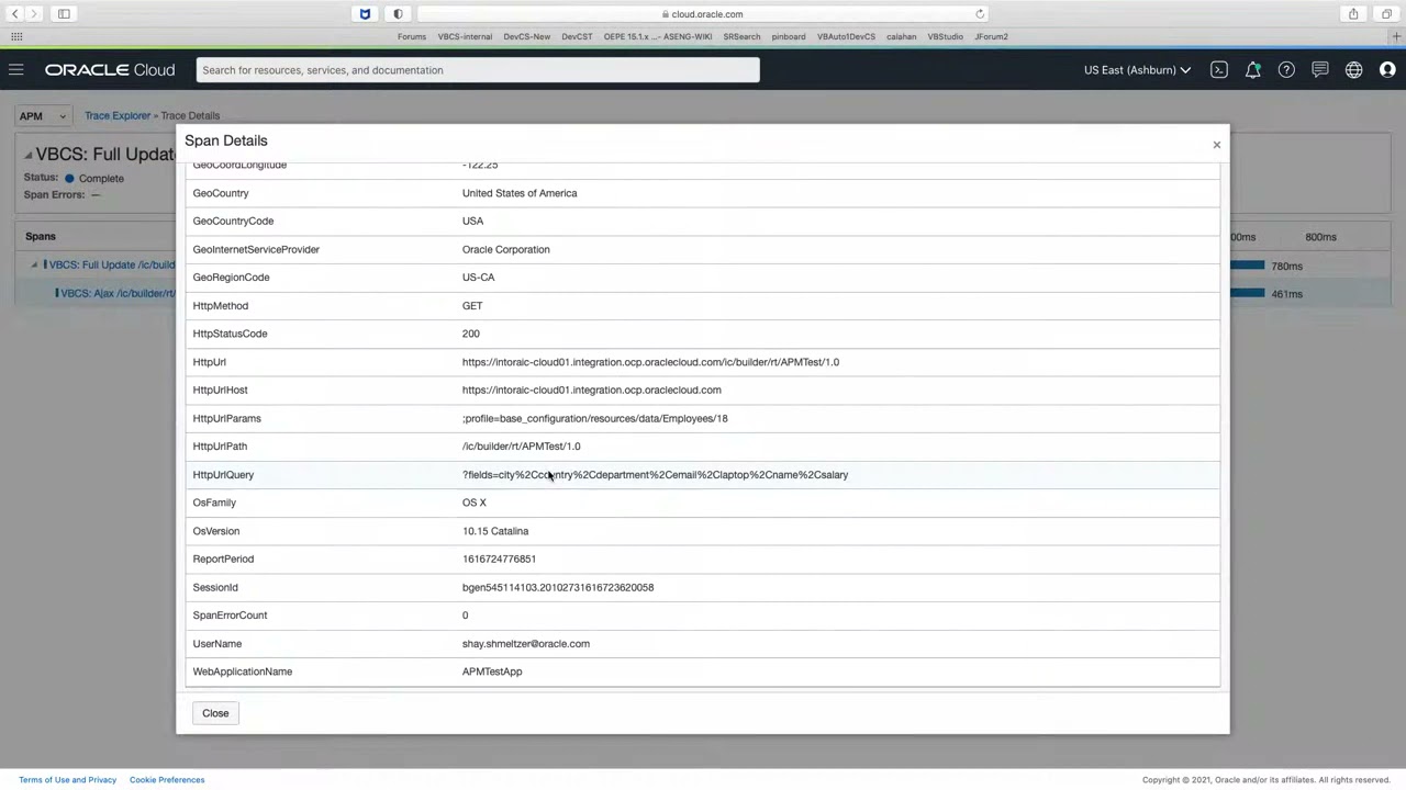 Tracking Visual Builder Apps with Oracle Application Performance Monitoring