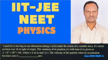 A particle is moving in one dimension (along x axis) under the action of a variable .