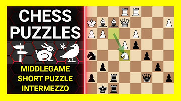 Chess Puzzles to Practice. Themes: Middlegame, Short puzzle, Intermezzo. Learn Chess