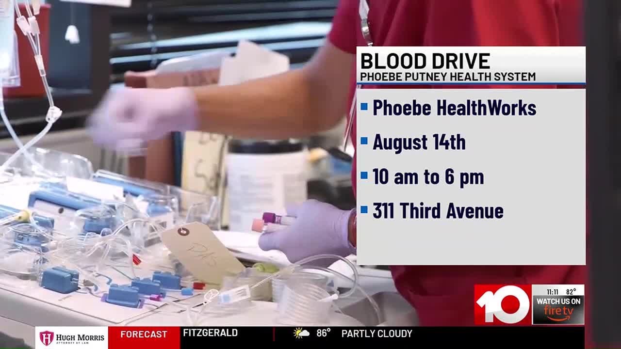 Phoebe Putney Health System hosts blood drive in Albany on August 14